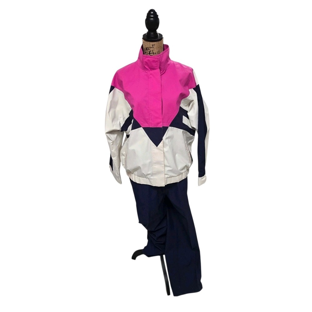 Vtg 80s Tourney Gore-Tex Waterproof Windproof Track Suit Ladies L Color-Block